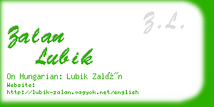 zalan lubik business card